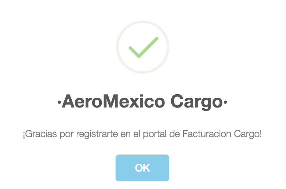 Aeromexico Cargo Paso 1  Registro en el sistema
