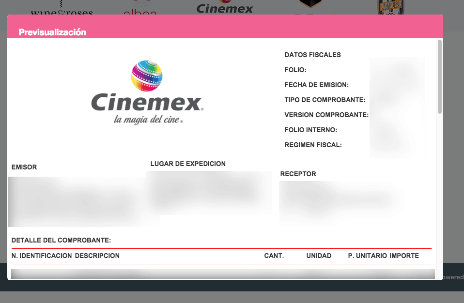 Cinemex Paso 3  Visualice y descargue su factura