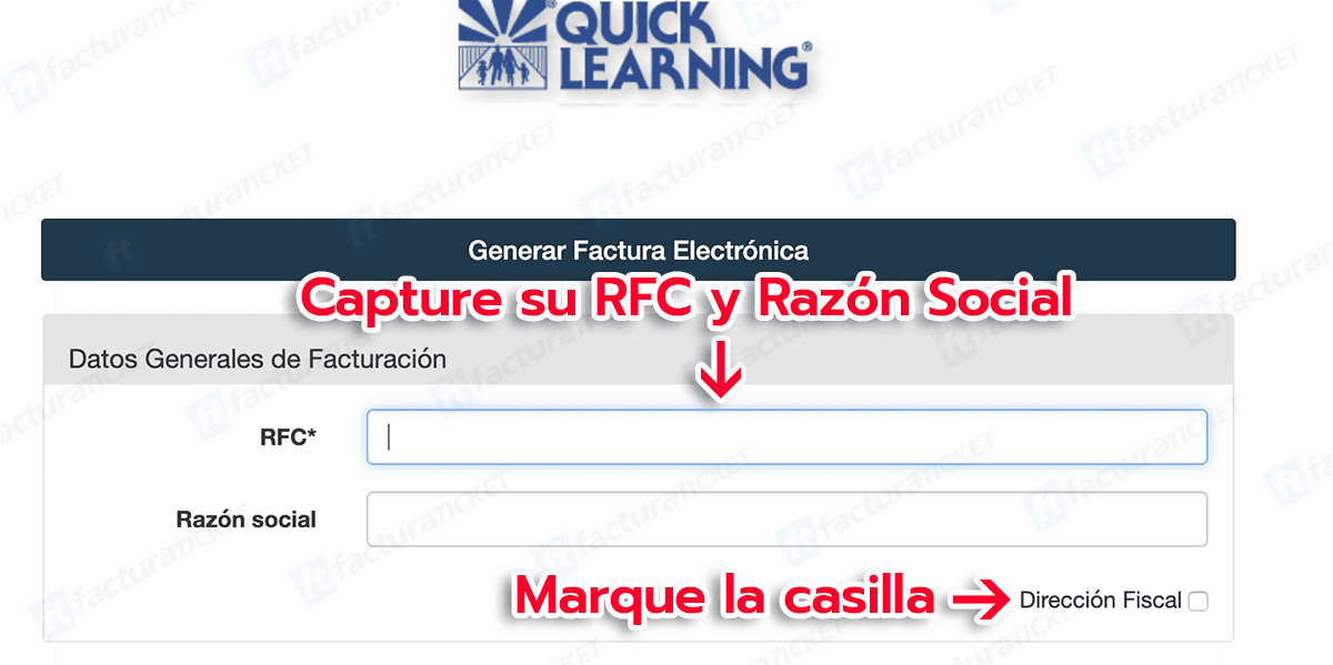 Quick Learning Paso 1 Capturar Información Fiscal