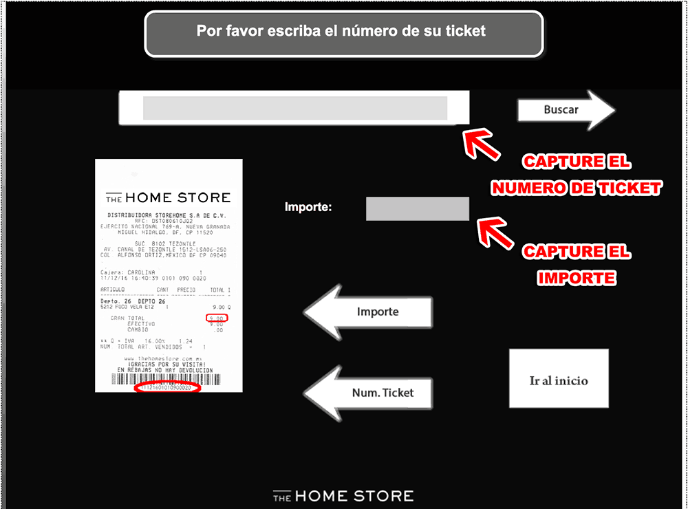 The Home Store Paso 1  Datos de compra